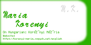 maria korenyi business card